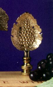 Polished Metal Grape Leaf Finial