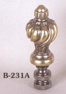 Antique Brass Ribbed Urn Finial