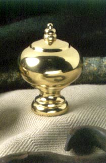 Polished Brass Ball Finial with Beaded Crown