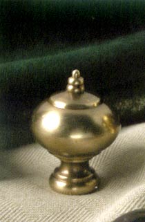 Antique Brass Ball Finial with Beaded Crown