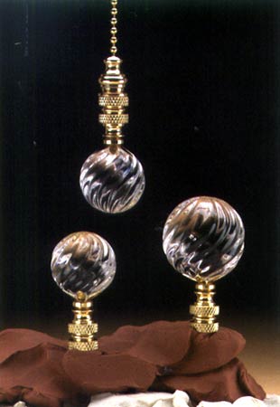 Clear Glass Swirl Finial