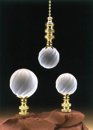 Frosted Glass Swirl Ball Finials