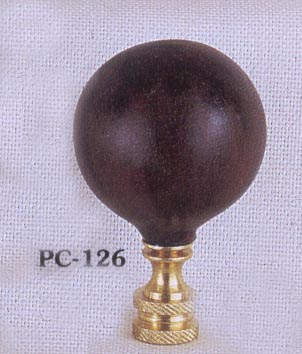 Mahogany Porcelain Ball Lamp Finial