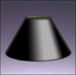Black Parchment Coolie Lampshade with Gold Lining (BR-002001)