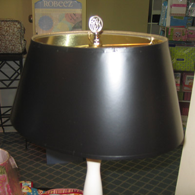 Short Oval Black Parchment Lampshade with Gold Foil Lining (AR-211A)