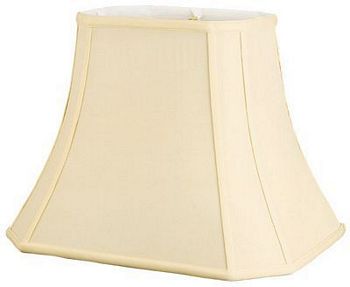 Rectangle Cut Corner Shantung Lamp Shade with Piping