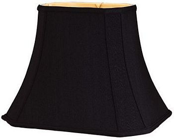 Black Rectangle Cut Corner Shantung with Gold Lining and Piping