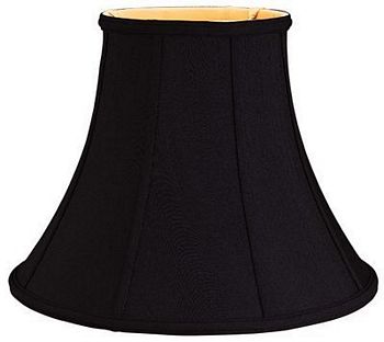 Black Bell Shantung Shade with Gold lining and piping