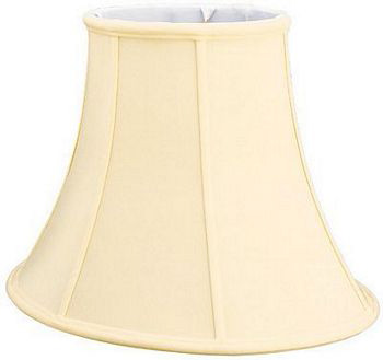 Oval Bell Silk Shantung Lampshade with white fabric lining