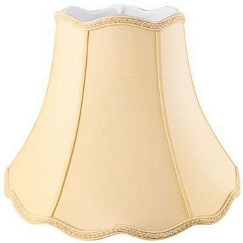 Bell Scallop Top & Bottom Shantung with Piping Lampshade