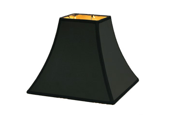 Black Square Bell Hard Back Parchment Lampshade with Gold Lining