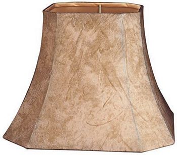 Square Cut Corner Faux Leather Lampshade with White Lining