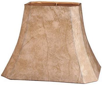 Rectangle Cut Corner Faux Leather Lampshades with Gold Lining