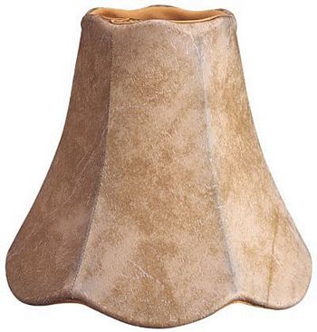 Faux Leather Top & Bottom Scallop Lampshade with Gold Lining