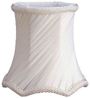 Bell Scallop Bottom Polyesterd Swirl Pleat Chandelier Lampshade with Fabric Lining