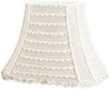 Rectangle Cut Corner Hand Made Lampshade with Heavy Crochet with Fancy Trim