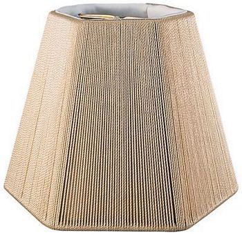 Hexagon Silk String  Chandelier Lampshade with Hand Sewn Soft Lining