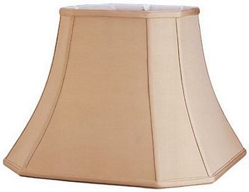 Square Cut Corner Pure Pongee Silk Shade with Piping