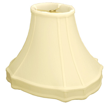 Oval Bell Gallery Silk Shantung lampshade with White Fabric Lining