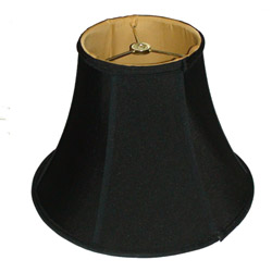 Black Bell Silk Shantung Lampshade with Gold Fabric Lining
