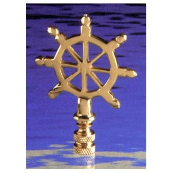 Polished Brass Ships Wheel Lamp Finial