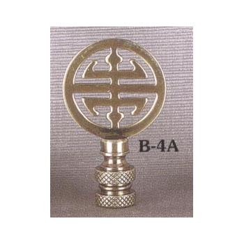 Antiqued Solid Brass Ideogram Lamp Finial