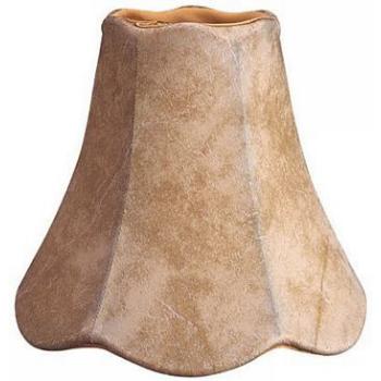 Faux Leather Top & Bottom Scallop Lampshade with Gold Lining