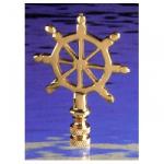 Polished Brass Ships Wheel Lamp Finial