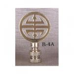Antiqued Solid Brass Ideogram Lamp Finial