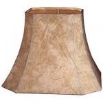 Square Cut Corner Faux Leather Lampshade with White Lining