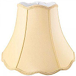 Bell Scallop Top & Bottom Silk Shantung Lampshade with Fabric Lining