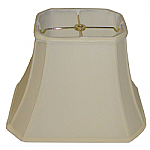 Rectangle Cut Corner Silk Shantung Lamp Shade with Fabric Lining