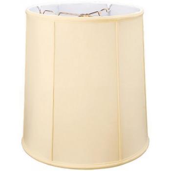 Silk Shantung Flat Drum Lampshade with Fabric Lining Lamp