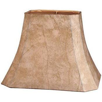 Rectangle Cut Corner Faux Leather Lampshades with Gold Lining