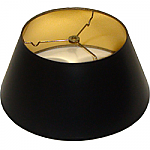 Short Round Black Parchment Lamp Shade with gold foil lining