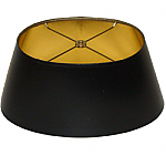 Short Oval Black Parchment Lampshade with Gold Foil Lining
